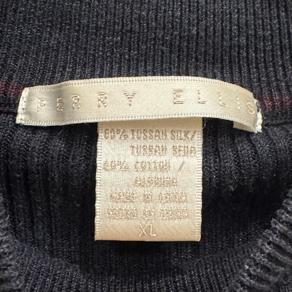 Perry Ellis Women’s Ribbed Tussan Silk Ribbed Sweater - Picture 3 of 3